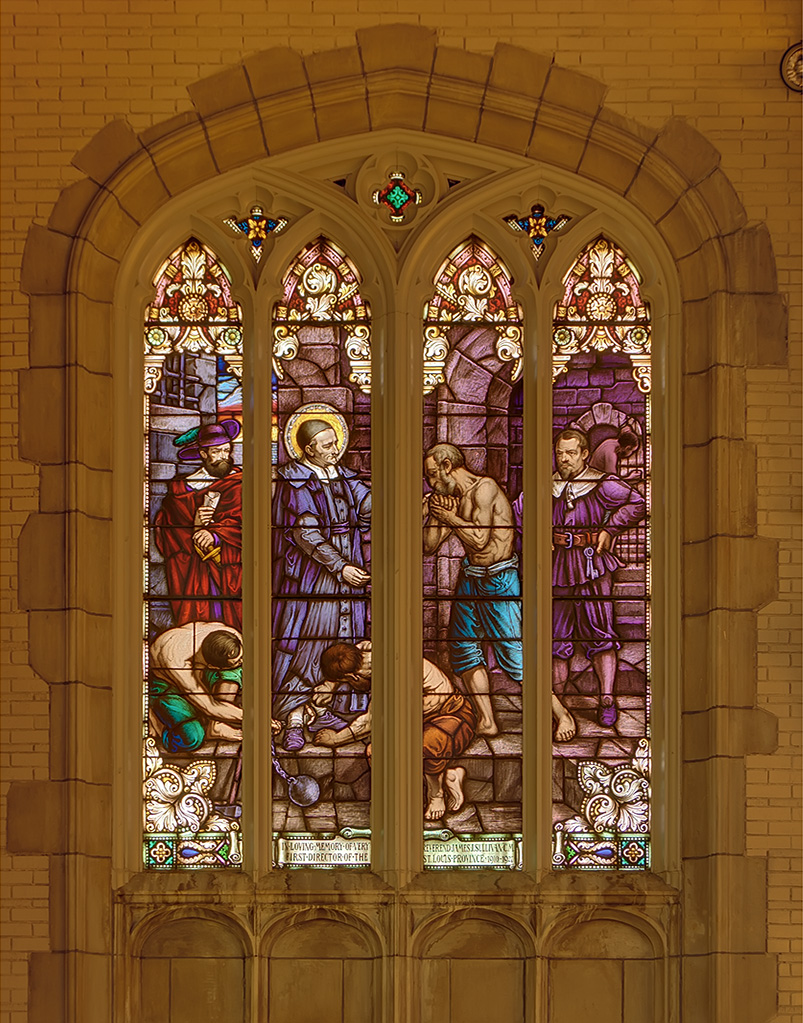 Former Daughters of Charity chapel, at the University of Missouri - Saint Louis, in Normandy, Missouri, USA - stained glass window 2