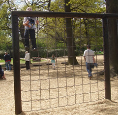 Preston Park - BTP on chain-link climbing frame (flickr)