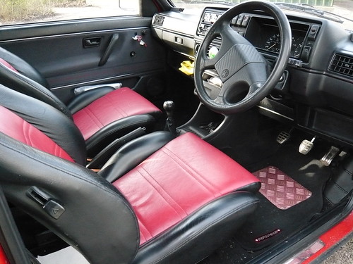 VW Golf Mk2 Gti 8v Interior finished in red and black leather