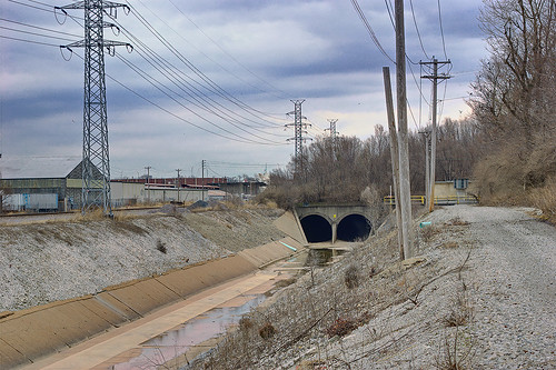 River des Peres drainage channel and tunnels, near Manchester and Macklind Avenues, in Saint Louis, Missouri, USA