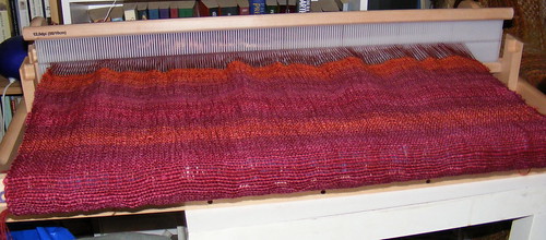 red leaf weaving on the loom