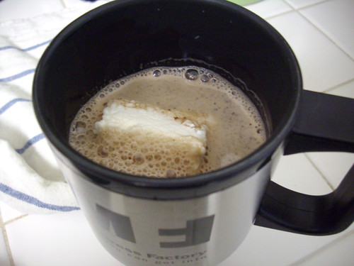My marshmallow a-floatin' in my cocoa one morning.