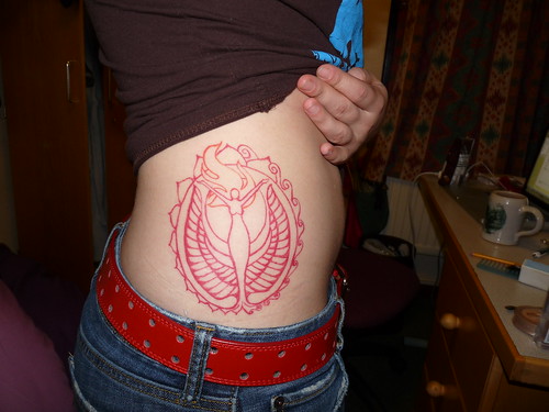 I've got a pretty good sized tattoo all in red, (except for a wee bit of 