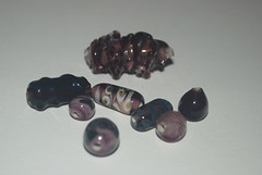 Deep purple glass beads