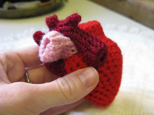 crocheted anatomical heart
