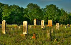 E is for Eternal Rest Stop!  Cemetery Outhouse in HDR