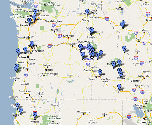 Here's the map of my travels so far:
