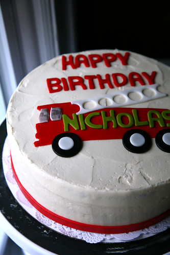 Nicholas' Fire Truck Cake