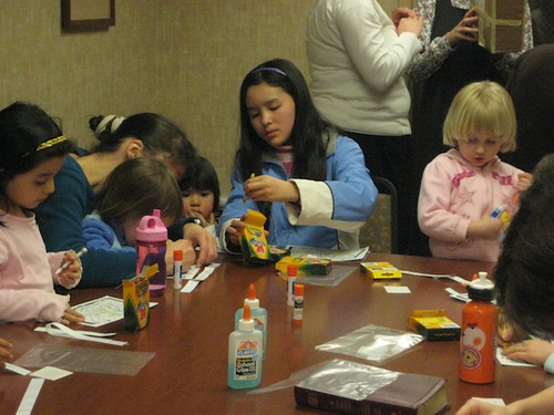 Making Crafts at Children's Bible Class