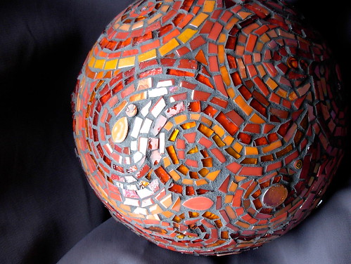 Mosaic Gazing Ball Detail by Margaret Almon