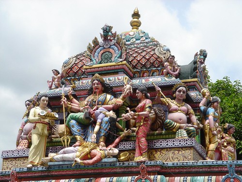 Detail of the statue of the Hindu Goddess Kali (Sri Veeramakaliamman temple)