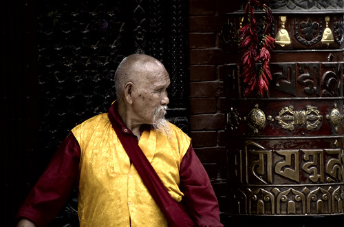 A Venerable Tibetan Lama At The Bodhnath