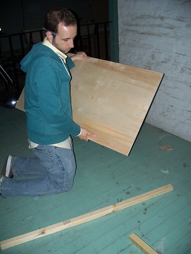 Chris working on the chalboard