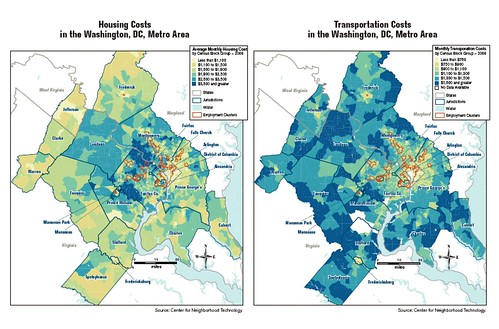 DC area housing & transportation costs by location (by: ULI)