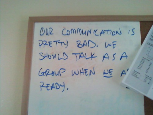 Our communication is pretty bad. We should talk as a group when WE are ready.