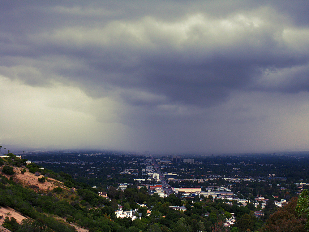 San Fernando Valley From the hills off of BevGlen+rain storm-3