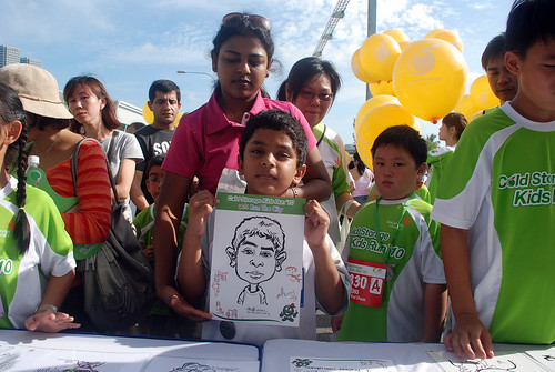 caricature live sketching for Cold Storage Kids Run 2010 -c
