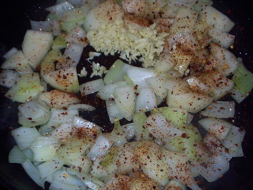 sauteed onions red pepper flakes