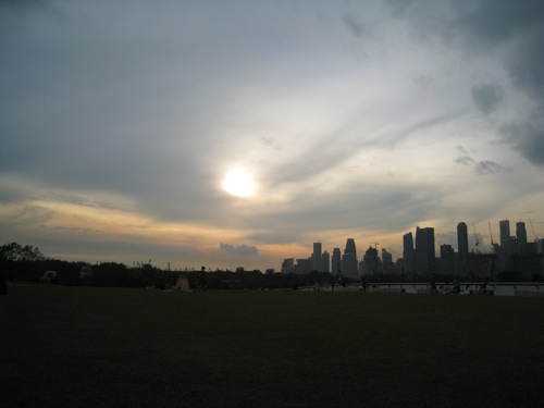 the view from the Marina Barrage