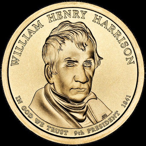 1 prezidentský dolár USA 2009, W. H. Harrison