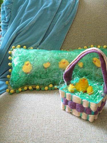 Easter basket and pillow