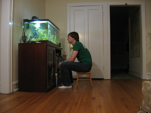 Chris talks to the fishes
