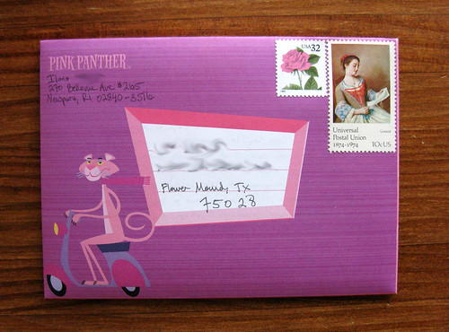 Pink Panther + Universal Postal Union stamp