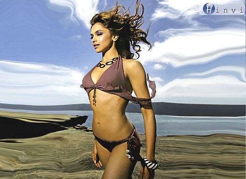 Deepika Padukone posing in bikini