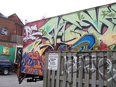 bird, chicken truck, mural & grafitti