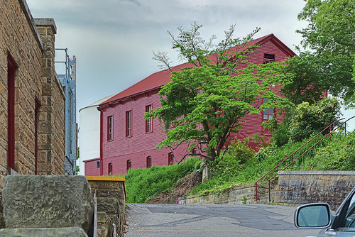Saint Meinrad Archabbey, in Saint Meinrad, Indiana, USA - red building