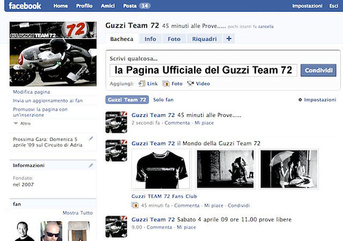 Facebook Fans Club Guzzi Moto Endurance