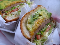 Avocado and Cheddar burger