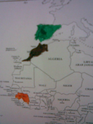 mapa de nacionalidades: marruecos, ghana y españa