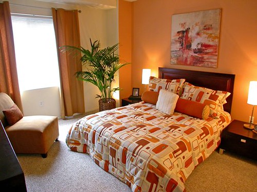 Elegant Orange Bedroom with naturally design