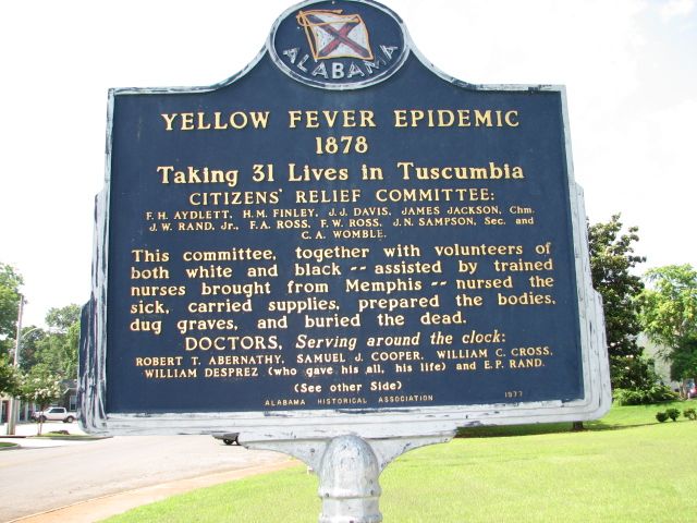 17 victims of yellow fever 2009 june 17 victims of yellow fever located in front of tuscumbia library on Main St Tuscumbia.