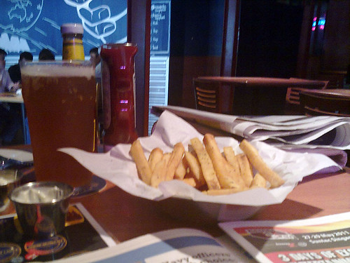 Beer and fries at Brewerkz Riverside
