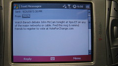 Barack Obama Text Message - 09/26/08 - Watch Barack Debate John McCain by DavidErickson