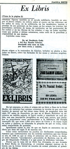 Ex libris. Artículo de A. Jiménez (III)