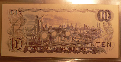 10 dollar bill back. 1979 10 dollar bill, ten back
