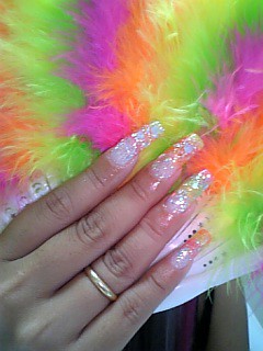 nail art gallery, ★Tropical nails with rainbow fan★, nail art designs, nail polish gallery, Tropical nails design with rainbow fan, nail art designs gallery