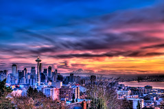 Blazing Seattle Sunset - Wide