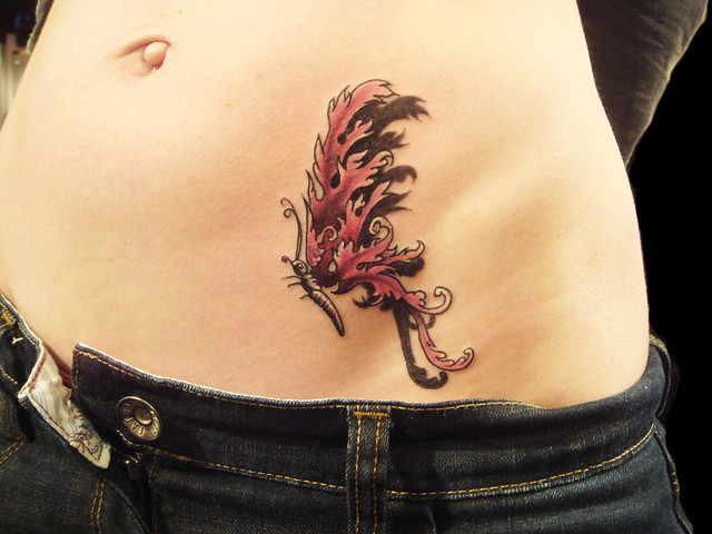 Victorian Style Butterfly tattoo. Miguel Angel Custom Tattoo Artist