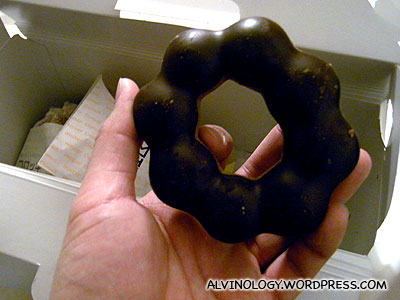 Chocolate-coated donut