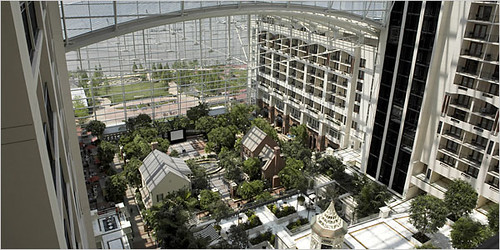 The Gaylord National Resort and Convention Center has an 18-story glass atrium and 2,000 rooms. 