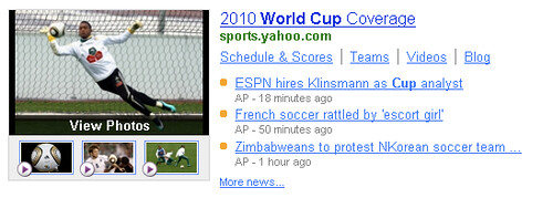World Cup Yahoo Shortcut