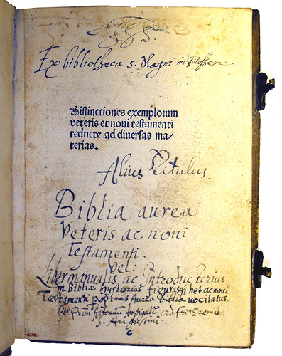 Title Page with Ownership Inscriptions from 'Distinctiones Exemplorum Veteris et Novi Testamenti'