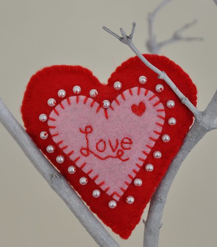 picture of valentine heart. Handmade Felt Valentine Heart