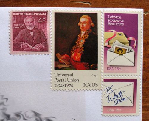 Vintage postal themed stamps