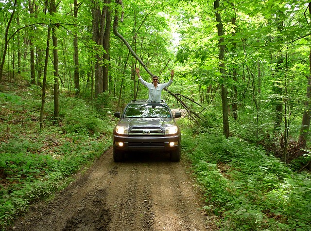 road ohio green fun happy crazy woods dirt toyota 4runner suv 2009 hockinghills sunroof