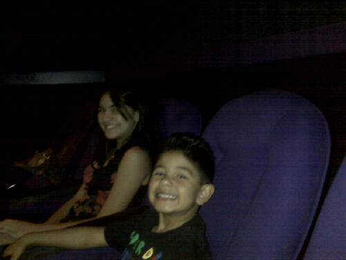 Des and Eddie waiting for Transformers